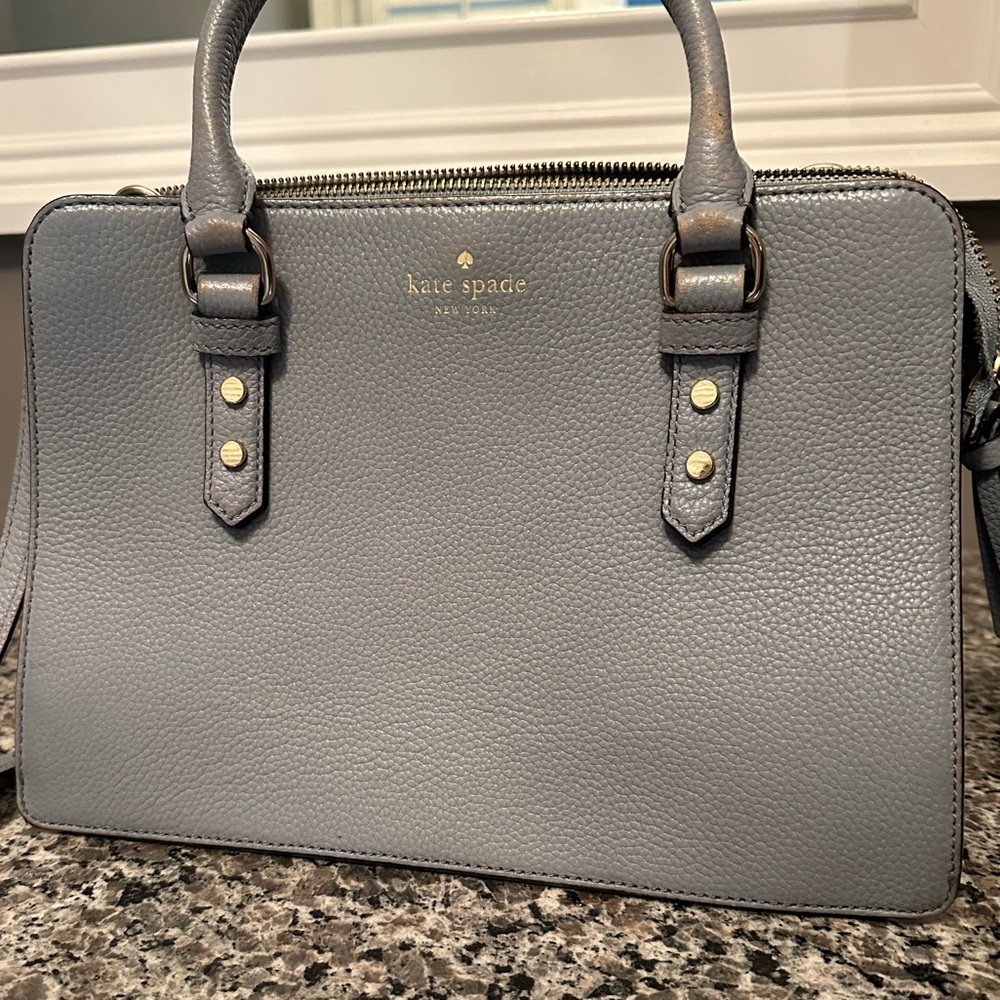 kate spade Gray Pebbled Leather Satchel